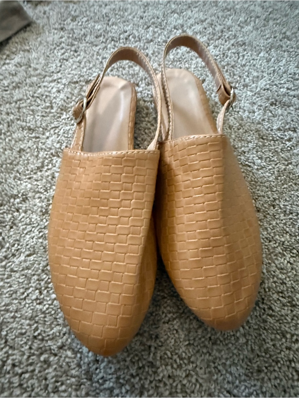 Unk Camel Woven Slingback Flats